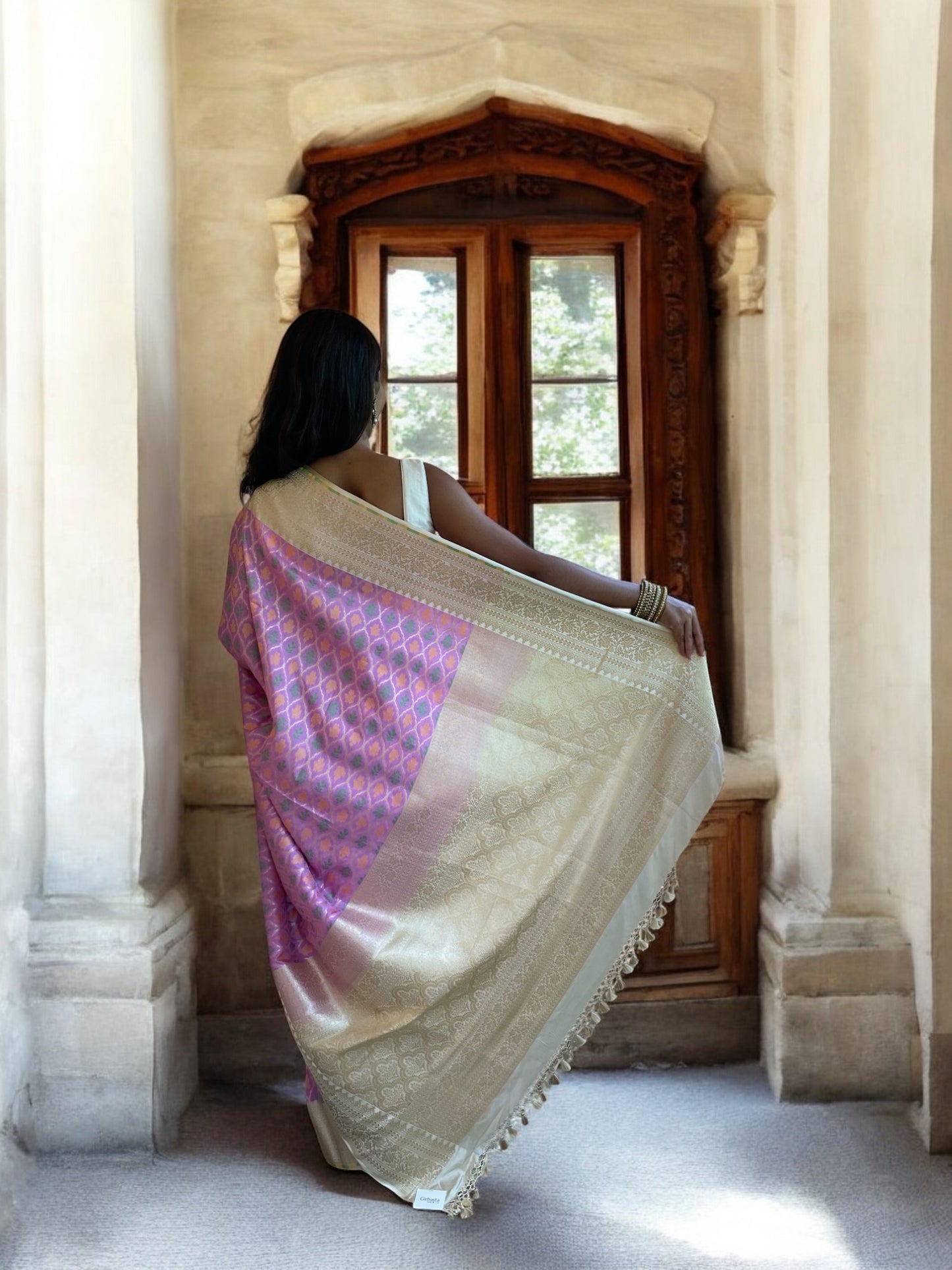 Lavender Meenakari Jangla Jaal