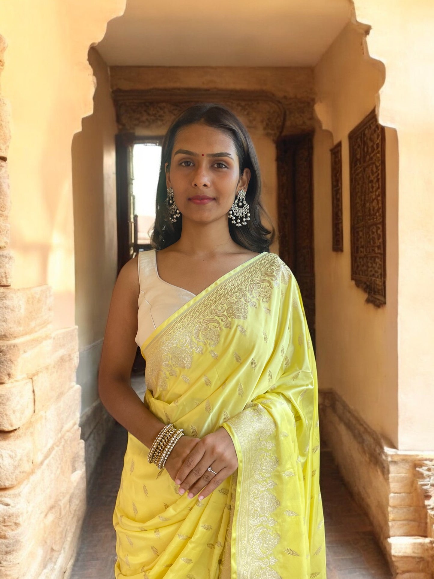 Lemon Royal Mughal Paisley Grace