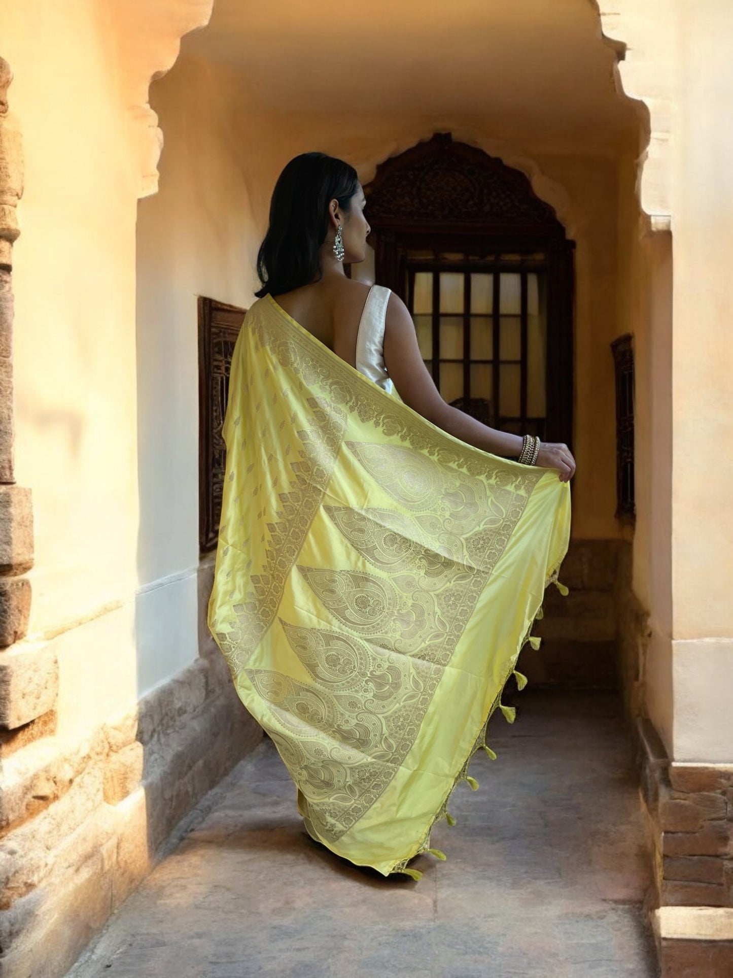 Lemon Royal Mughal Paisley Grace