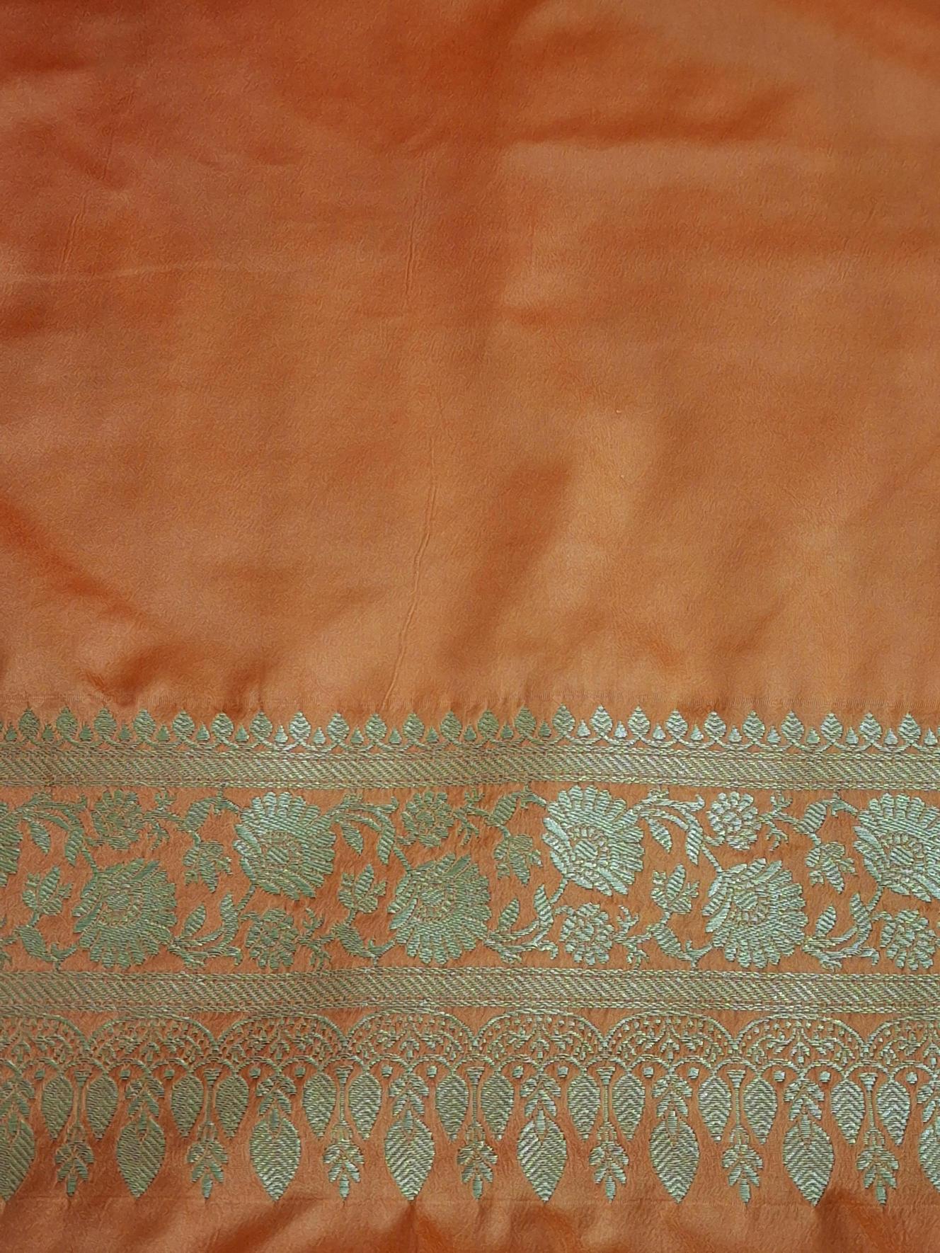 Vibrant Orange Kalgi Mughal Floral Poise