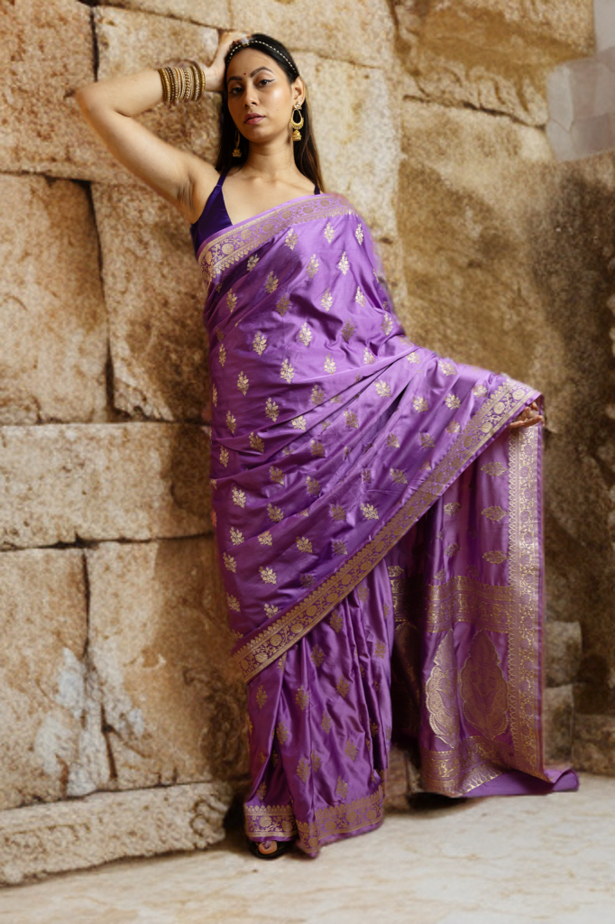 Purple Kalgi Mughal Floral Poise