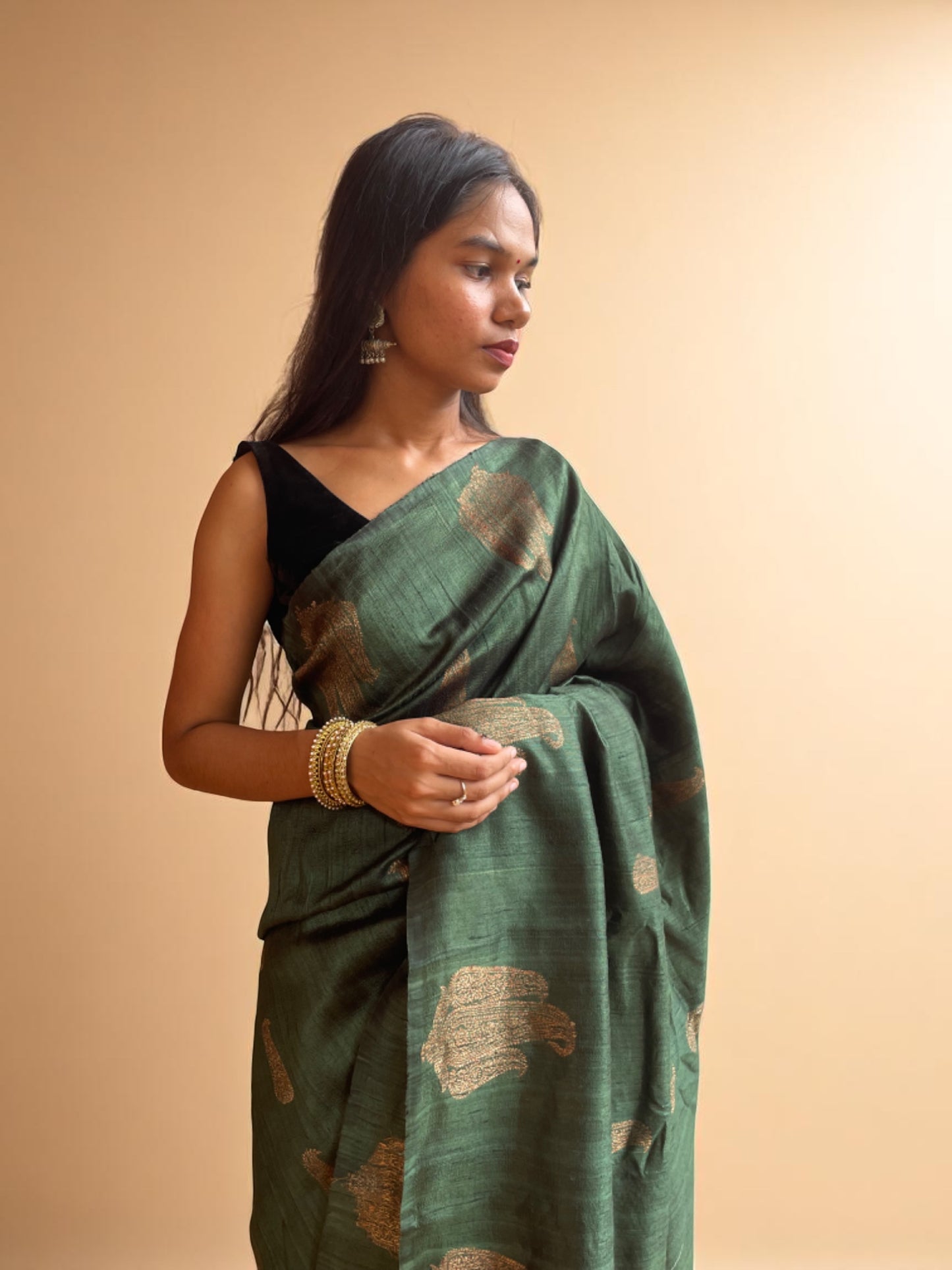 Teal Antique Kadwa Bloom