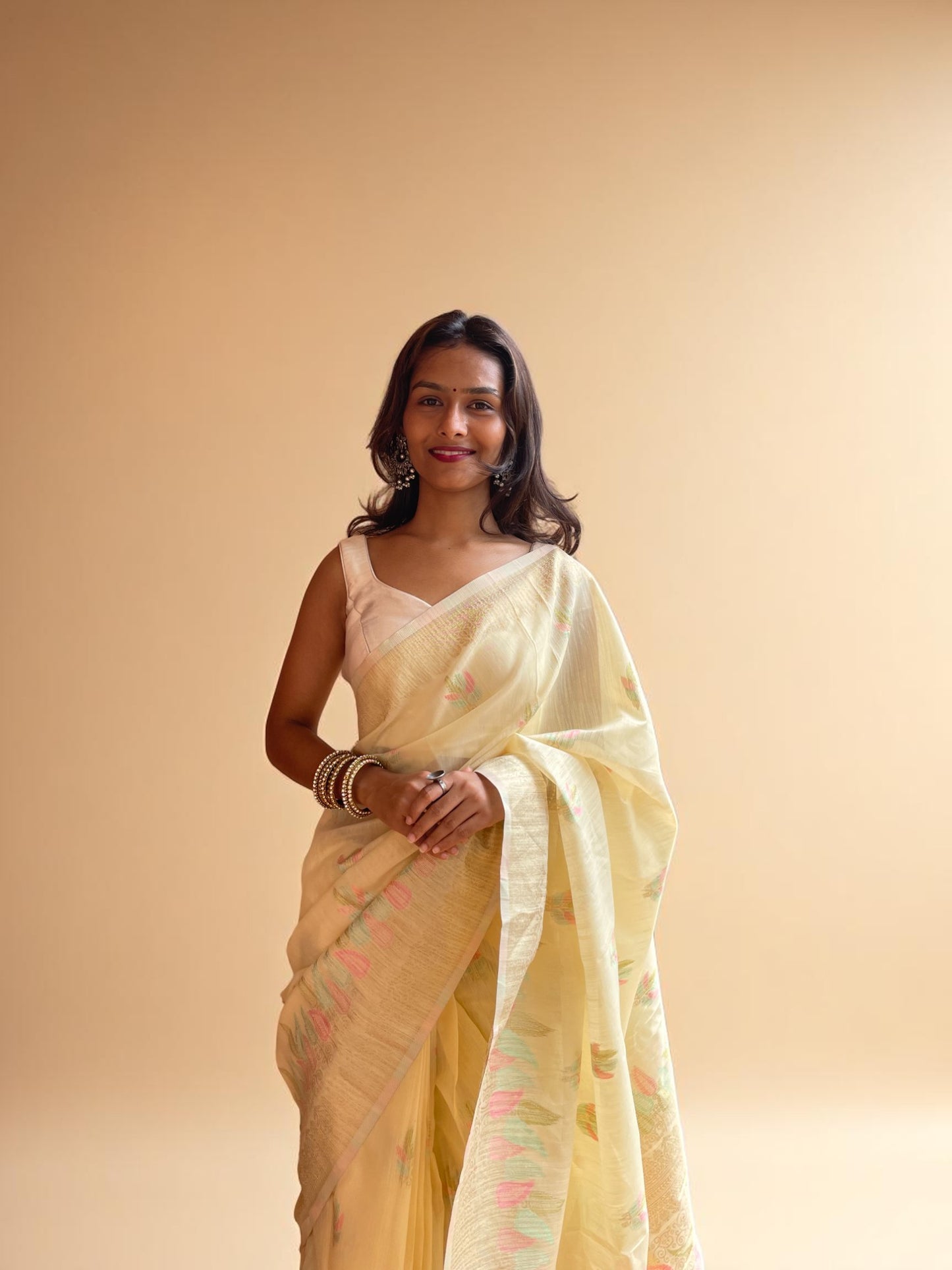 Cream Bloom Meenakari Charm