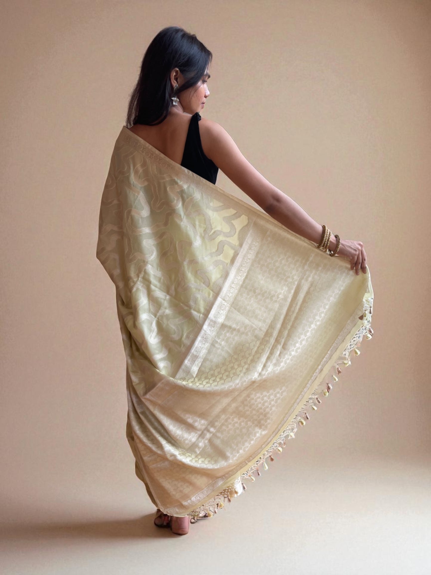 Seafoam Flow Banarasi Silk