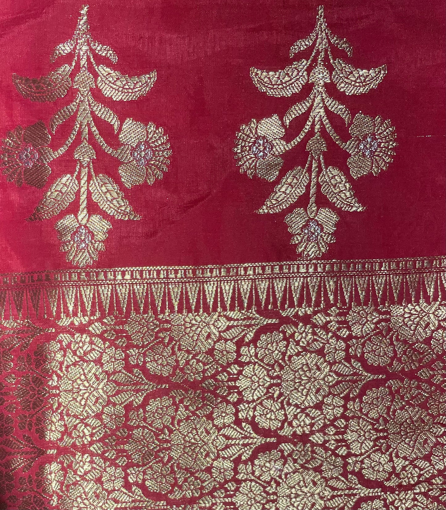 Magenta Bloom Zari Drape