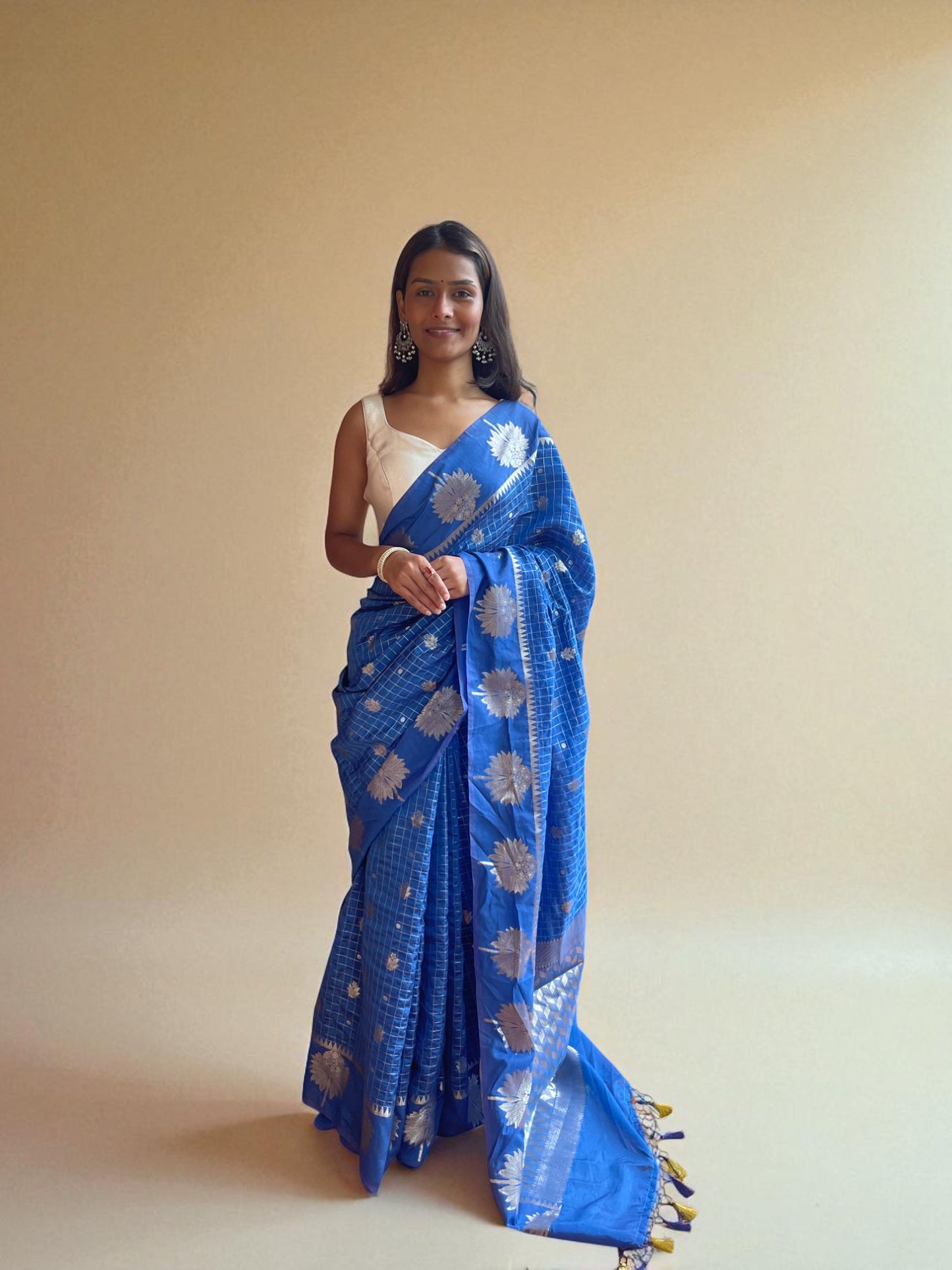 Evening Mist Zari Drape