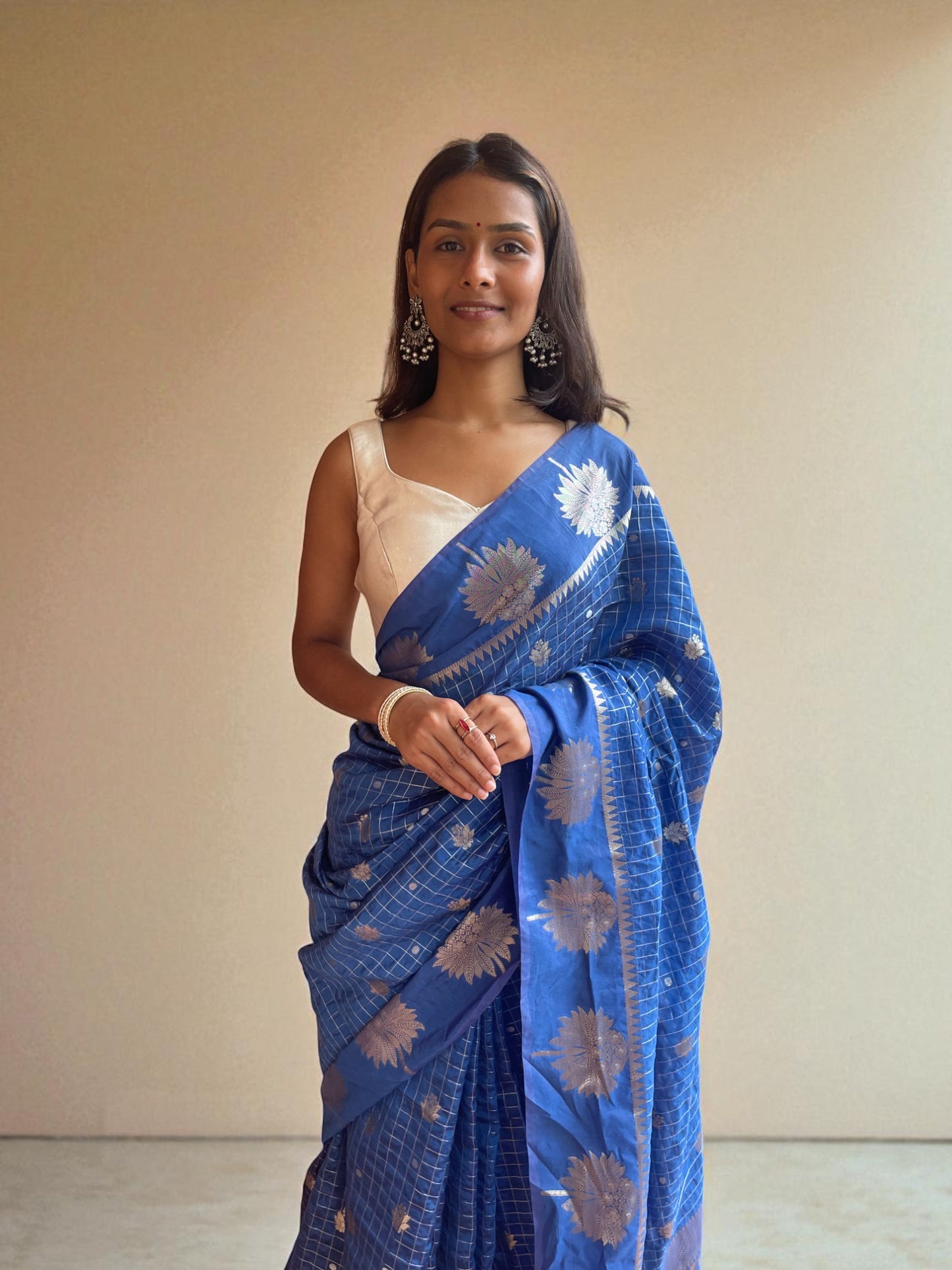 Evening Mist Zari Drape