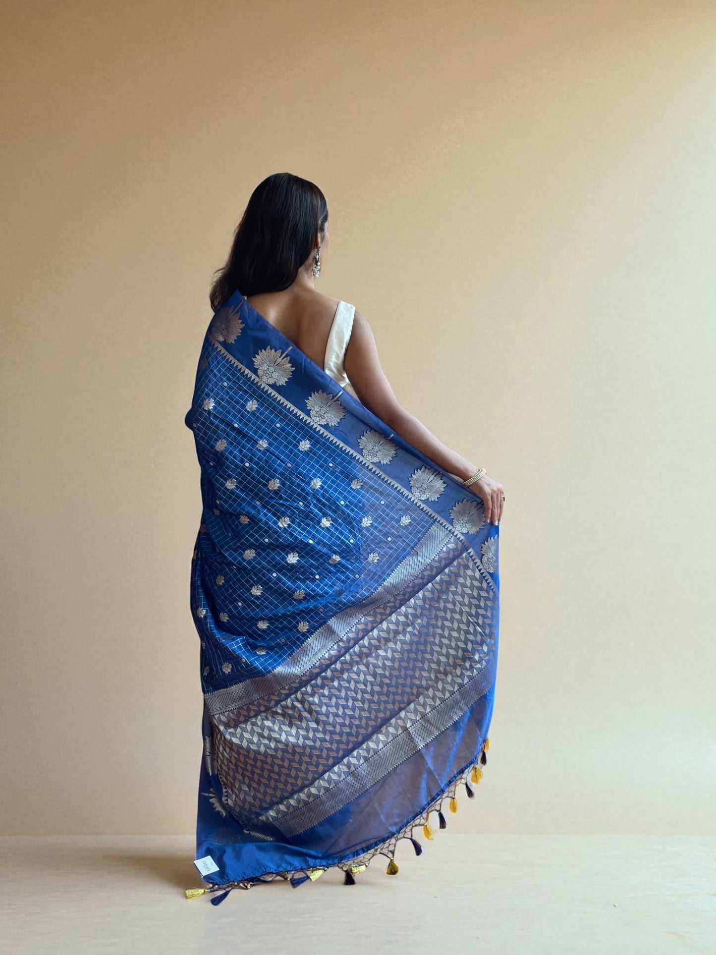 Evening Mist Zari Drape