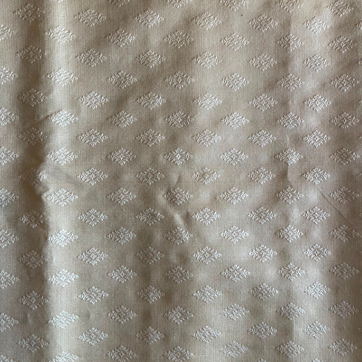 Banarasi Jacquard Golden With Geomatric Design Fabric