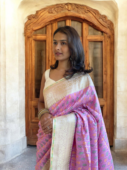 Lavender Meenakari Jangla Jaal