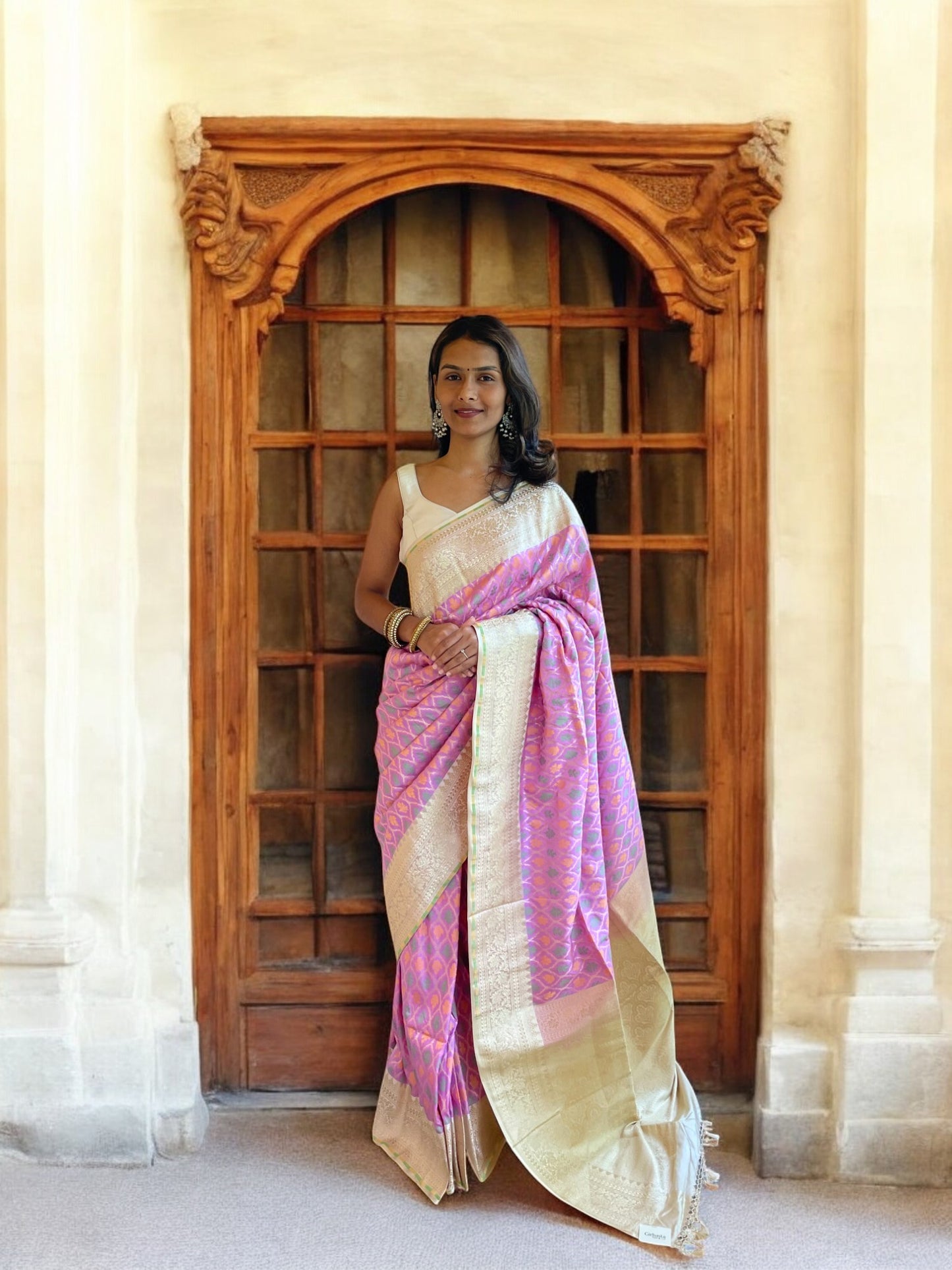 Lavender Meenakari Jangla Jaal