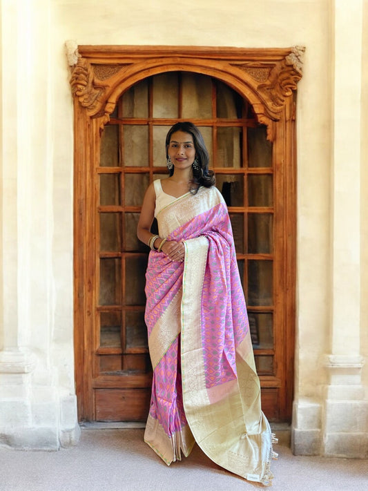 Lavender Meenakari Jangla Jaal