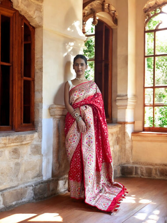 Sindoori Jangla haal Panch Meena Elegance