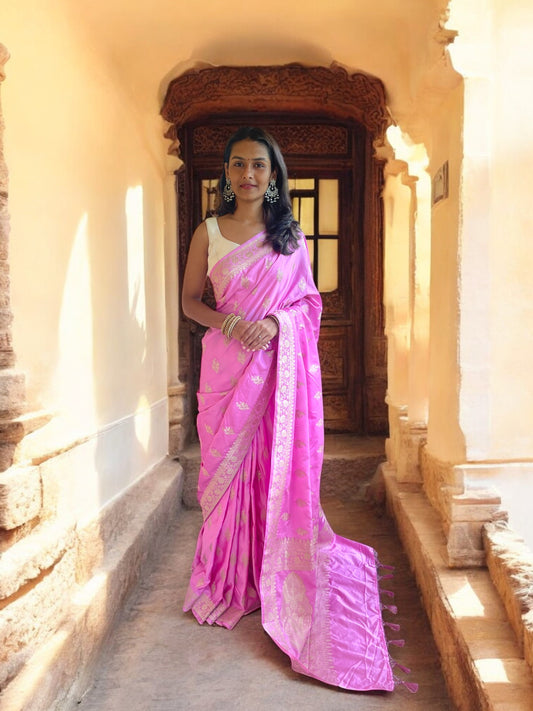 Pink Kalgi Mughal Floral Poise