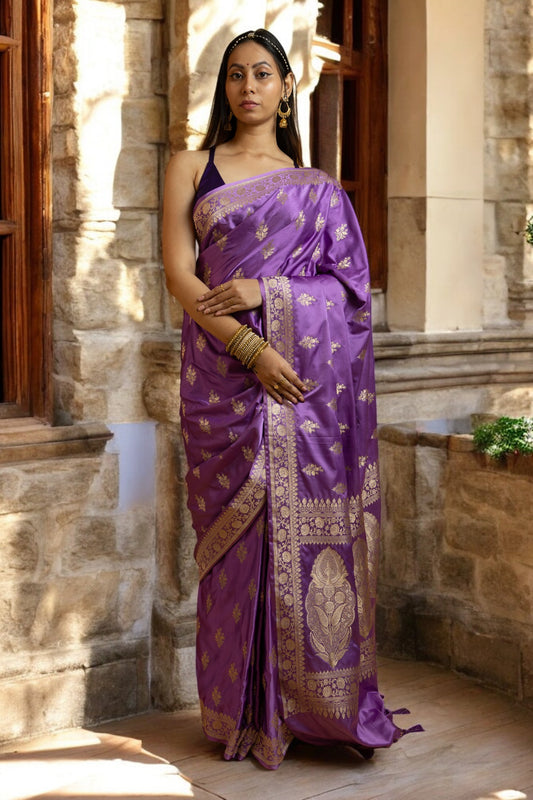 Purple Kalgi Mughal Floral Poise