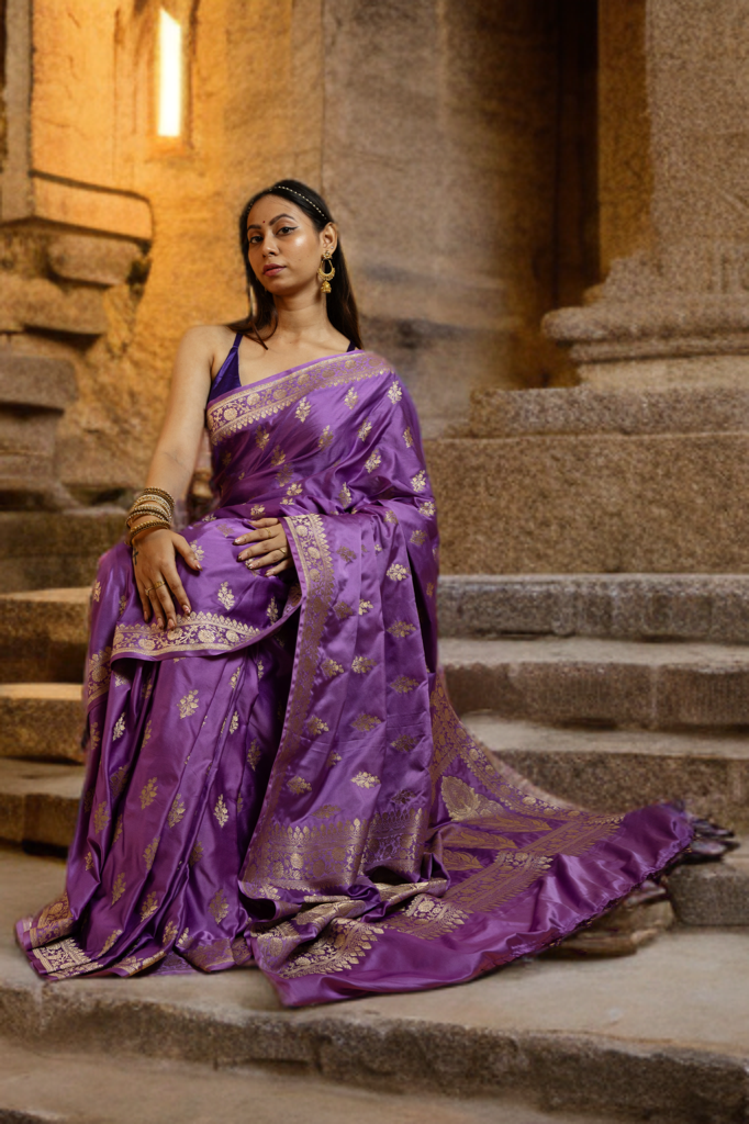 Purple Kalgi Mughal Floral Poise