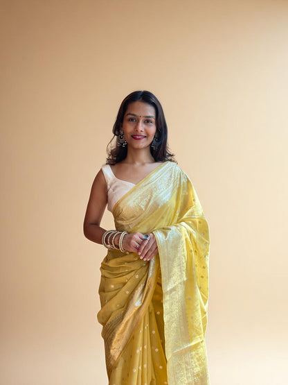 Mustard Glow Zari Veil