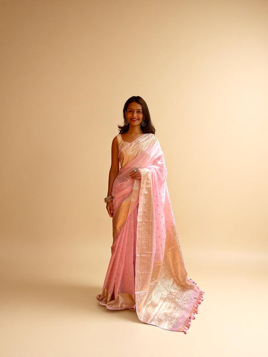 Baby Blush Zari Veil
