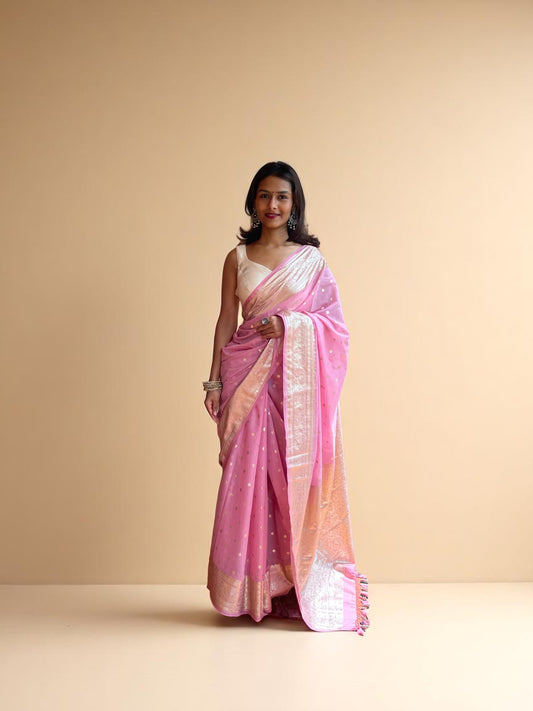 Blush Bloom Zari Veil
