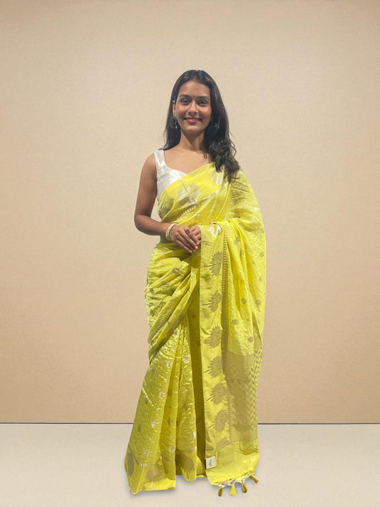 Sunlit Bloom Zari Drape