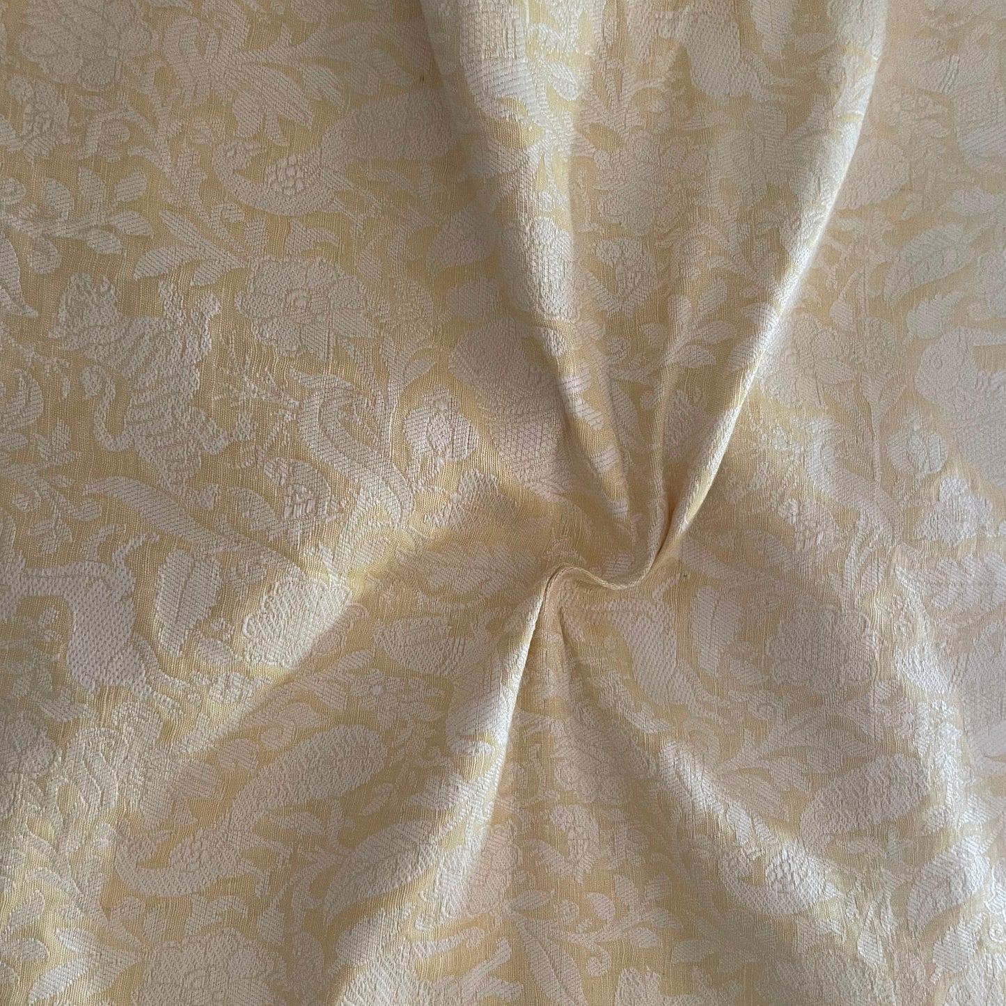 Banarasi Jacquard   Cream With Golden Flower Jaal