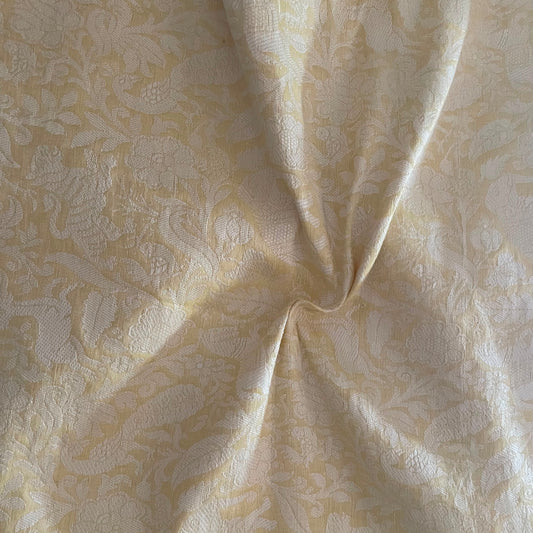 Banarasi Jacquard   Cream With Golden Flower Jaal