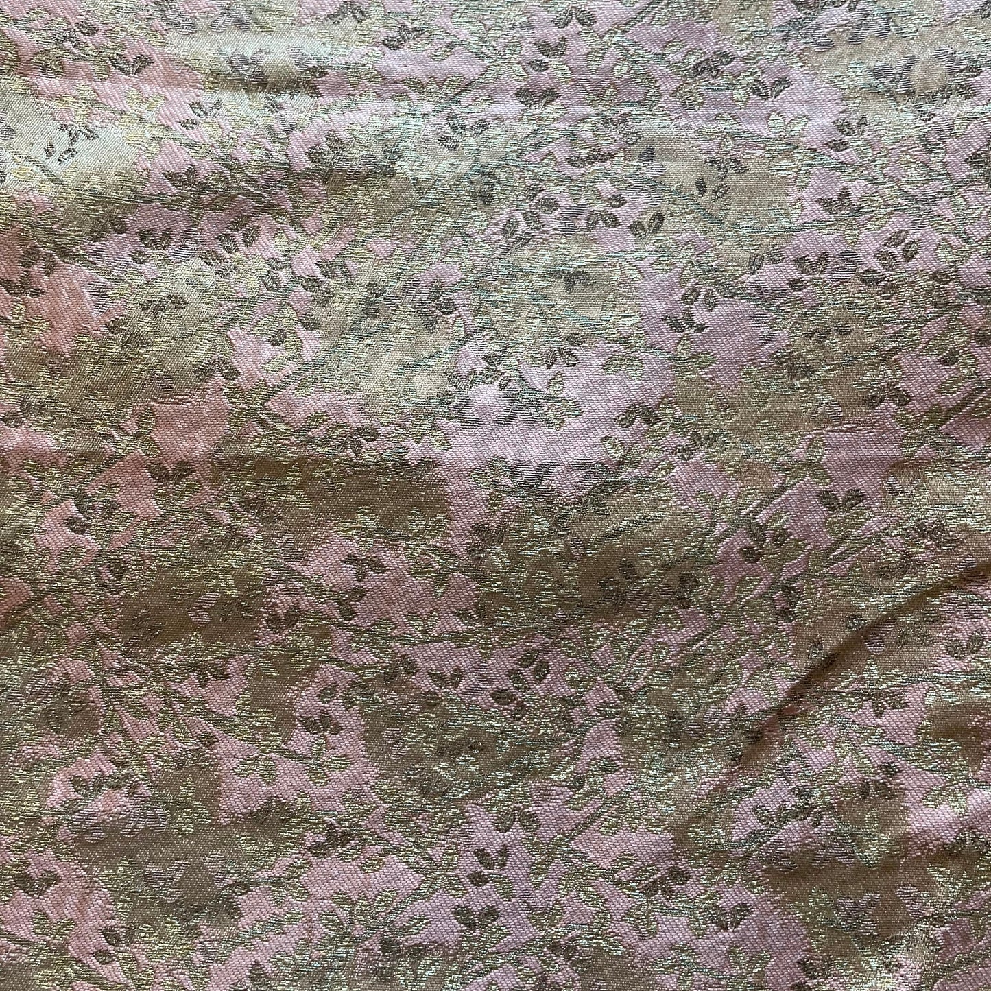Banarasi Jacquard  Peach With Floral Zari Design Fabric