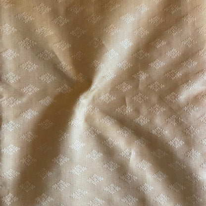 Banarasi Jacquard  Golden With Geomatric Design Fabric