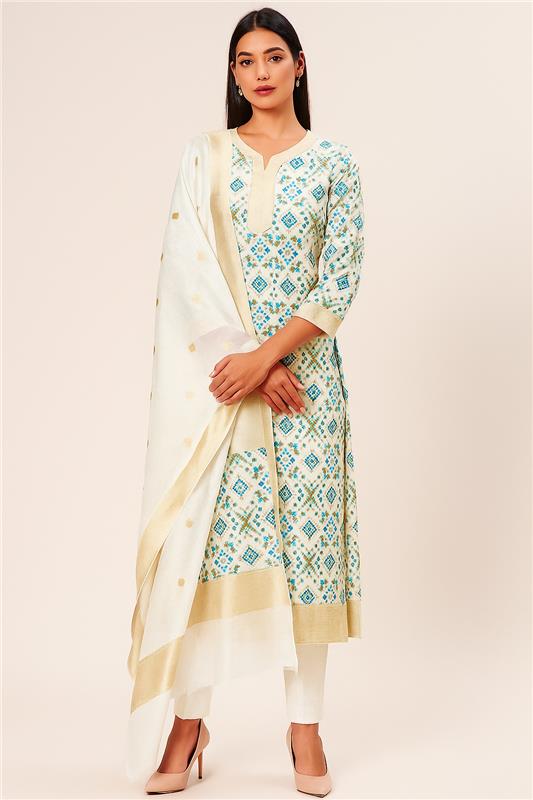 Blue Meadow Patola Set